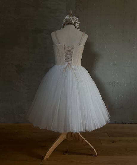 Tulle Ballerina Dress  (Sample Product / Kids Size 120) Color: Ivory & White
