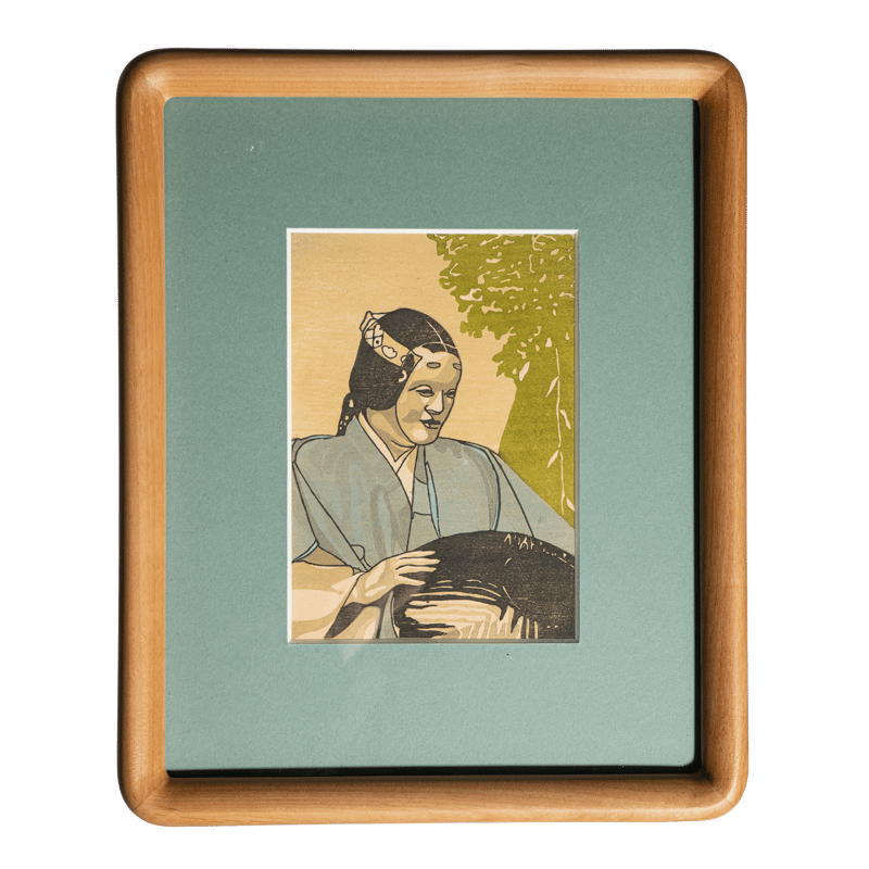 真花アート・木版画(フレーム付き)/Shinka woodblock print paper 