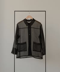 washer organdy shirt jacket black
