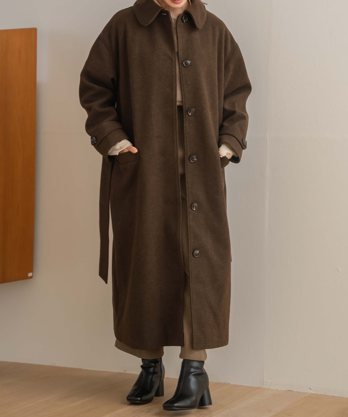 yourmle soutien collar long coat カーキ