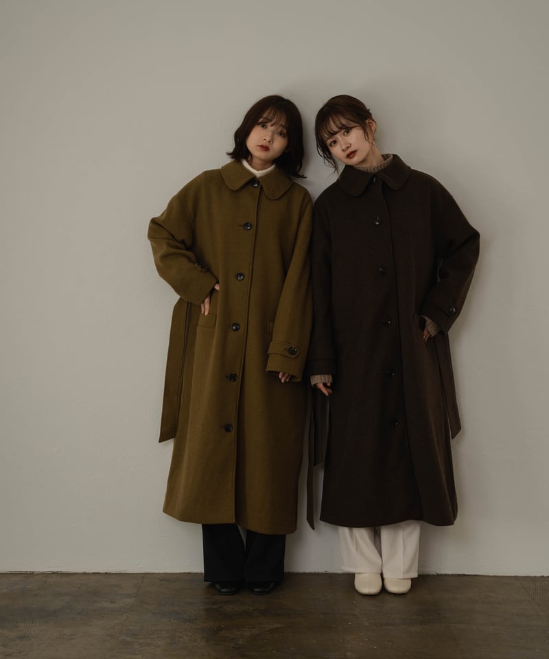 soutien collar long coat brown yourmle-