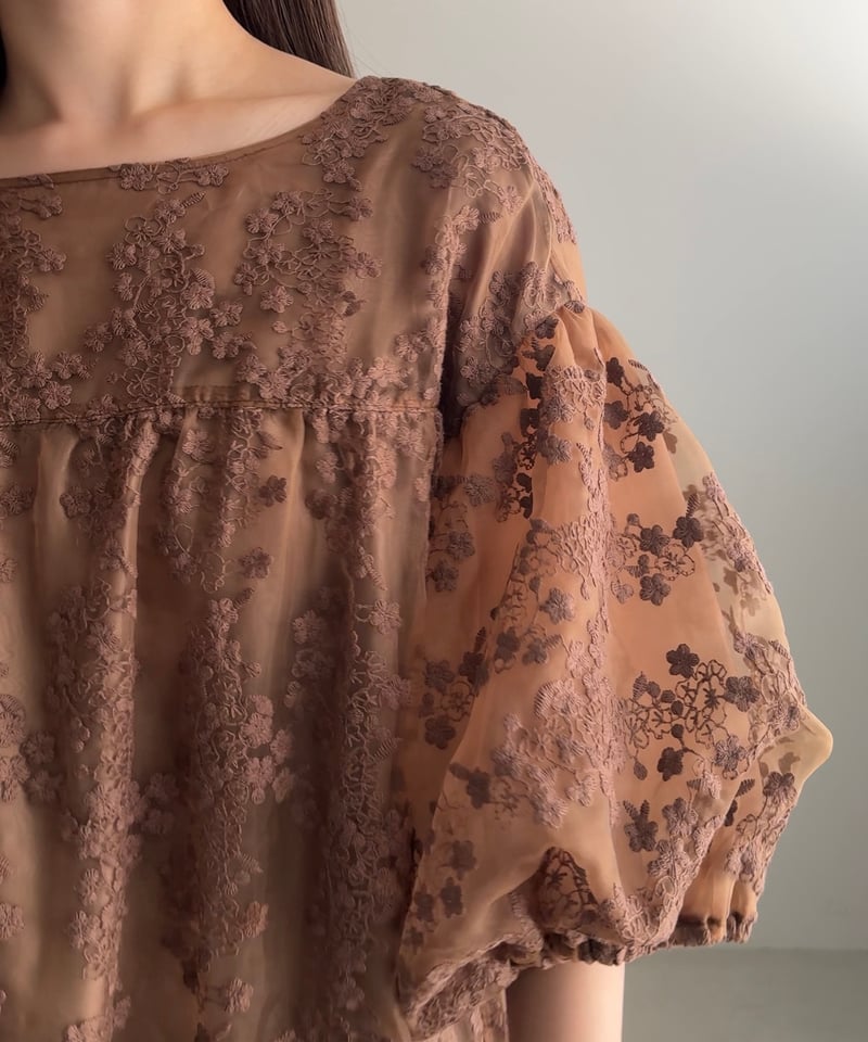 yourmle backribbon flower jacquard ワンピース