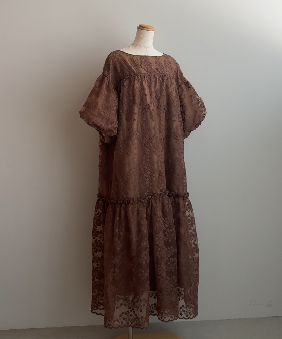 ワンピース yourmle backribbon flower jacquard dress - ワンピース 