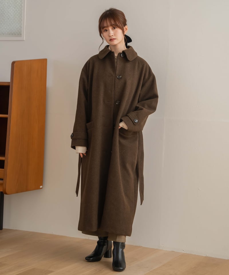 ジャケット・アウター soutien collar long coat brown yourmle soutien collar long coat brown yourmle