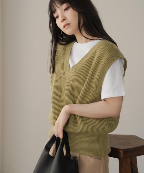 knit vest green
