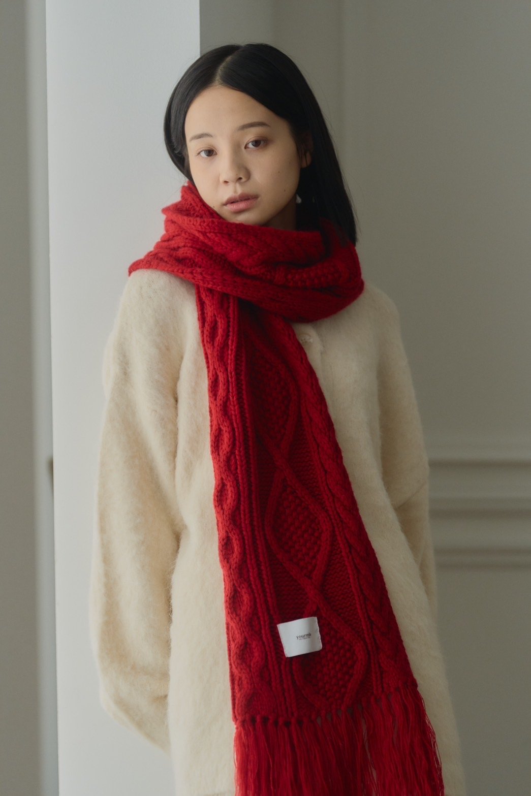ANN DEMEULEMEESTER ウール ニットセーター & ループマフラー トップス 