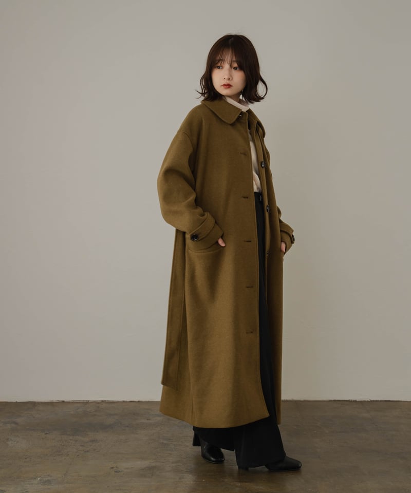 soutien collar long coat khaki | yourmle