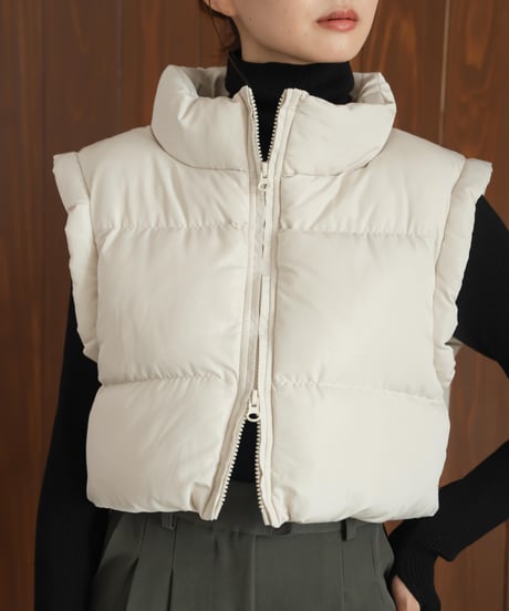 cropped down vest