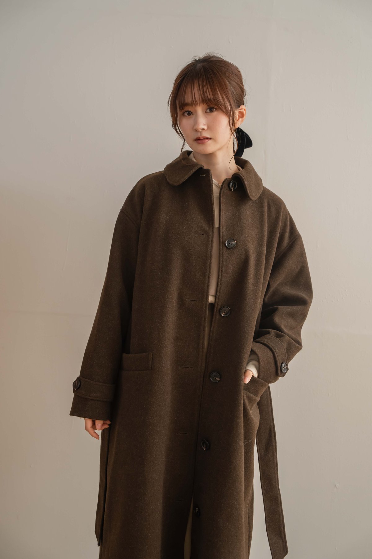 soutien collar long coat brown | yourmle