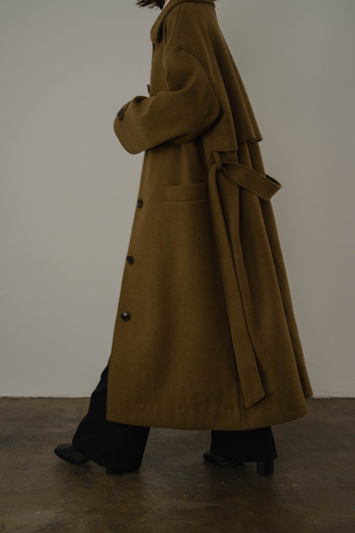 soutien collar long coat khaki | yourmle