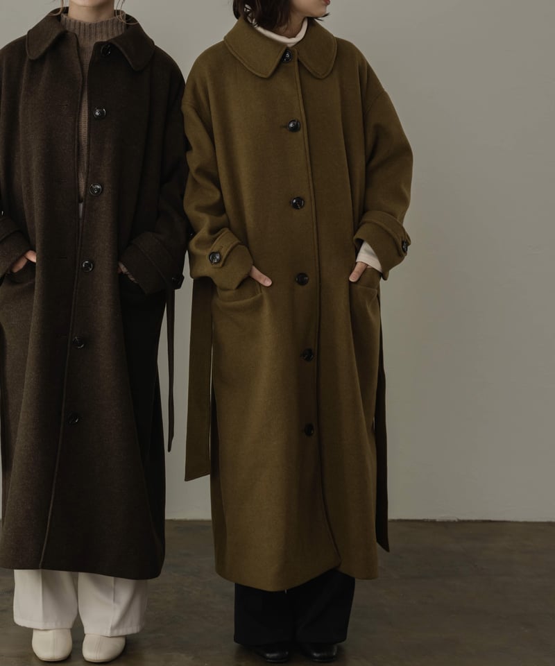 soutien collar long coat khaki | yourmle