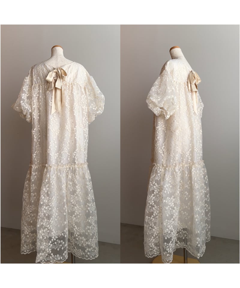 yourmle ワンピース yourmle backribbon flower jacquard ワンピース