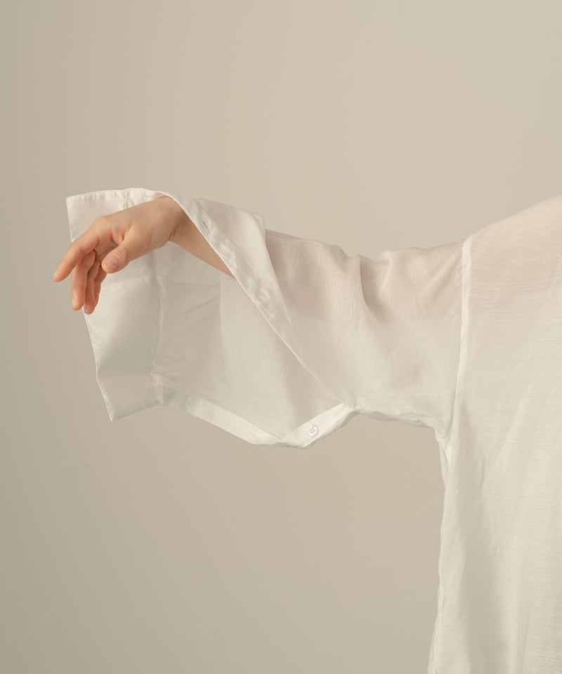 arm slit sheer shirt white | yourmle