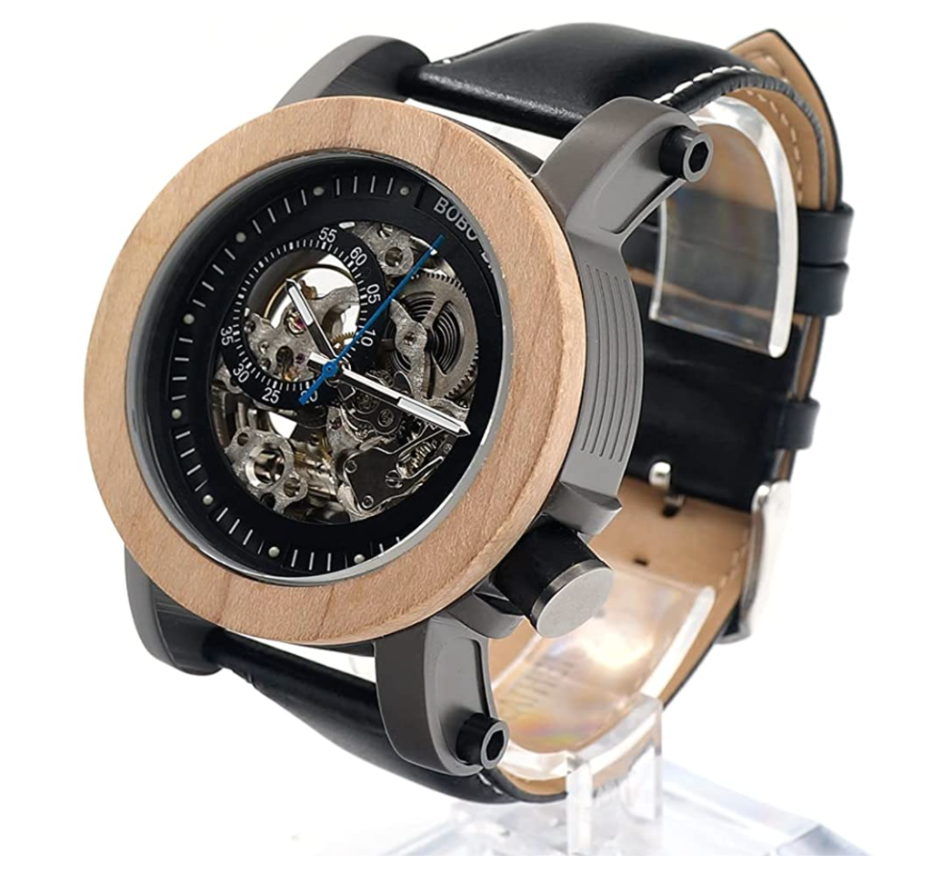BOBO BIRD ボボバード メンズ 木製腕時計 機械式 自動巻き スケルトン