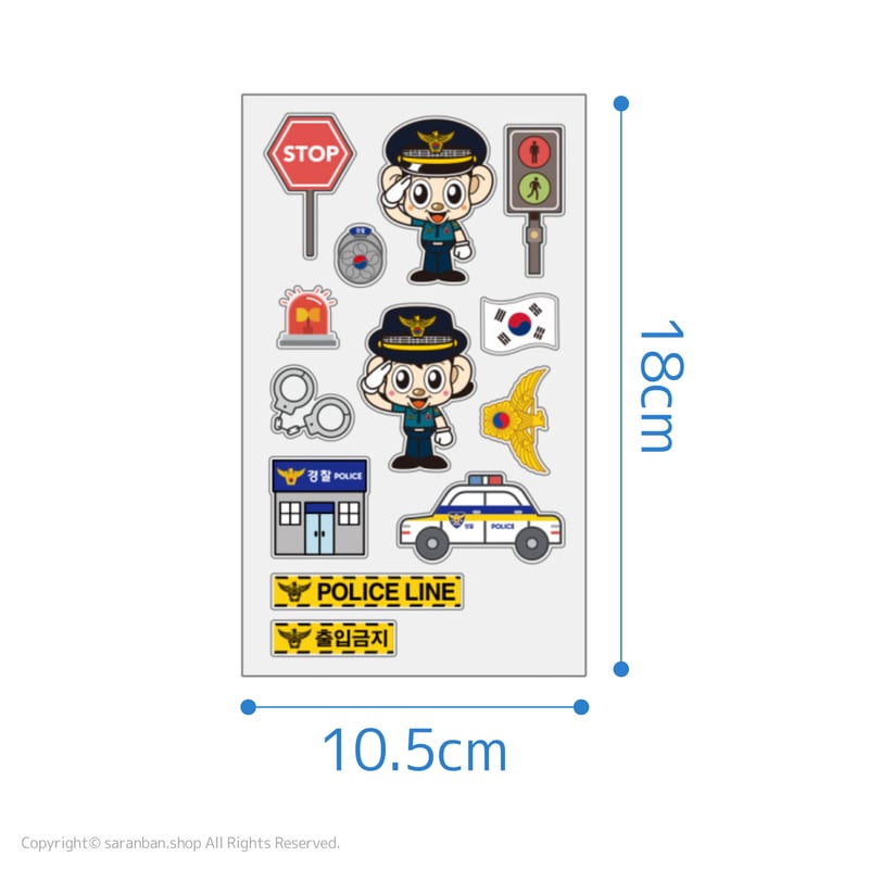 韓国製作者 ステッカー 韓国警察】アイコンステッカー | サランバン~まいにち韓国気分~