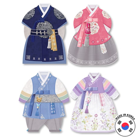 韓服封筒カード２枚セット（全２種）