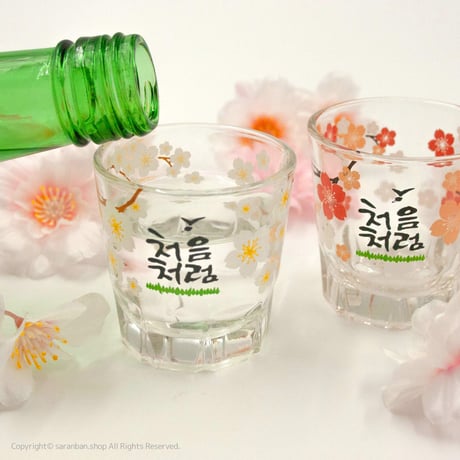 【チョウムチョロム】桜プリント焼酎グラス（全２種）