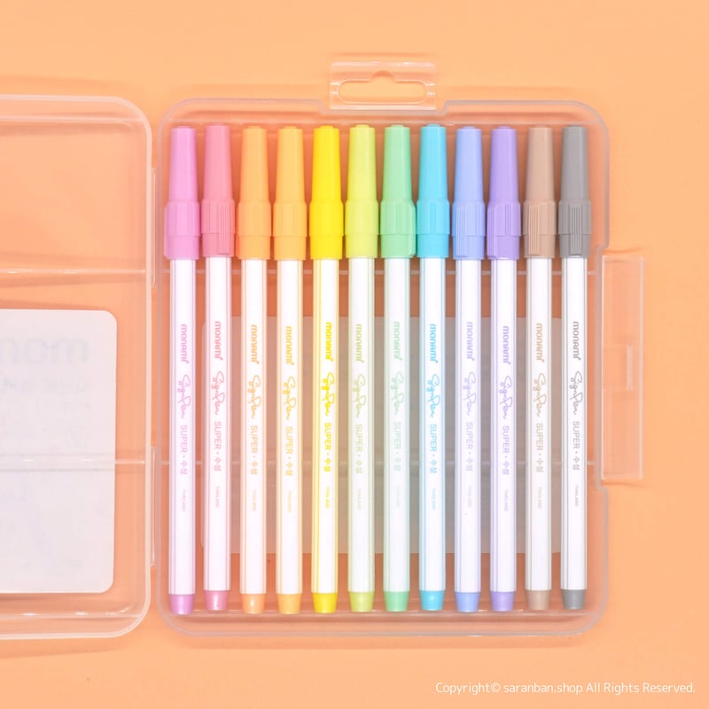 ペン回し モナミサインペン monami】水性パステルサインペン (12色セット) | サランバン
