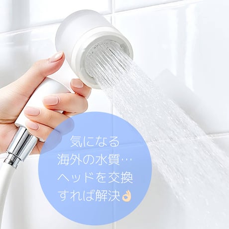 【韓国製】どこでも浄水シャワーヘッド (フィルター４個付き)