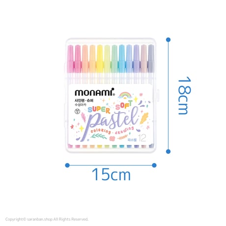 【monami】水性パステルサインペン (12色セット)