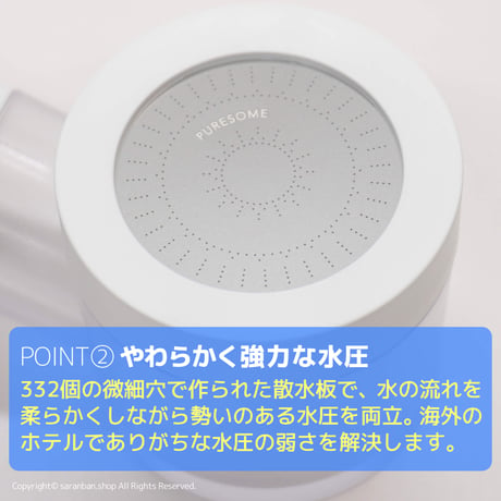 【韓国製】どこでも浄水シャワーヘッド (フィルター４個付き)