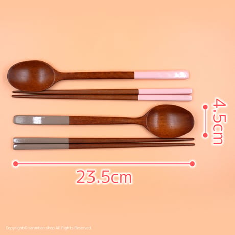 パステル木製お箸＆スプーンセット（全４色）