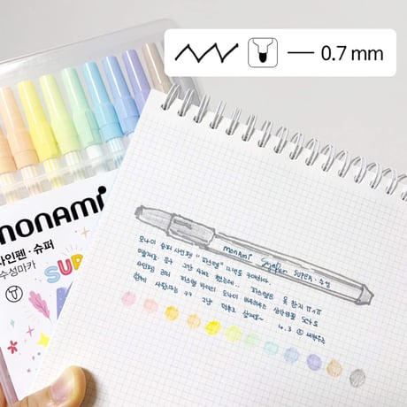 【monami】水性パステルサインペン (12色セット)