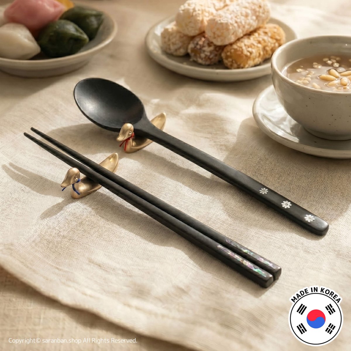 韓国製】木製螺鈿お箸＆スプーンセット | サランバン～まいにち韓国気分～