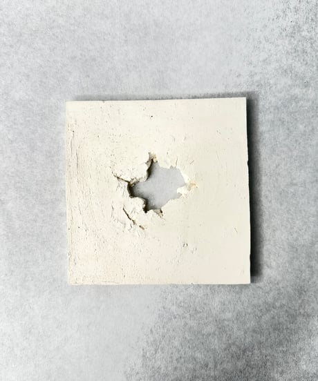 中里博恒・白磁焼締 正角皿