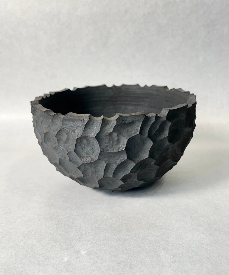 海流紋陶器ボウル 墨縅 11cmマルチボウル 約11cm 黒系 和食器 ボール 日本製 業務