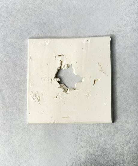 中里博恒・白磁焼締 正角皿