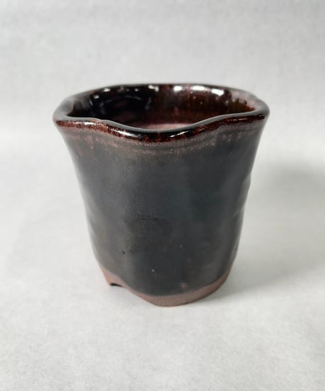 伝市窯・シャジン変形3.5号(丹波黒)