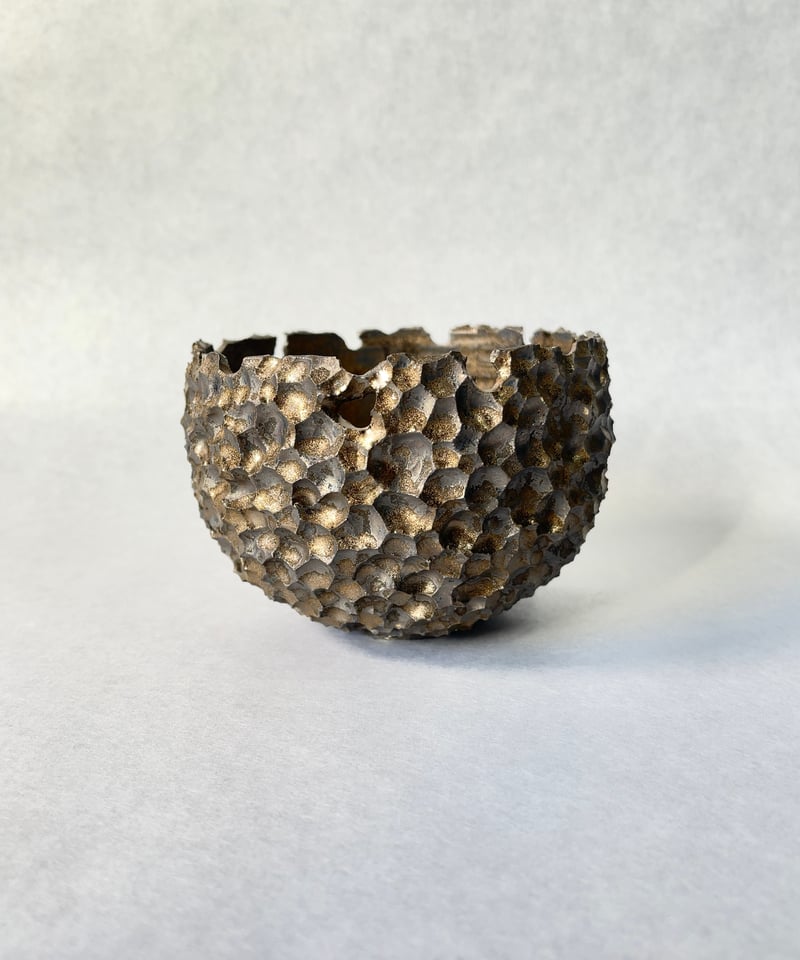 【新品未使用】作家鉢 メタリック シルバー釉 2個セット 蜜鉢 金シルバー釉薬 | t.roots