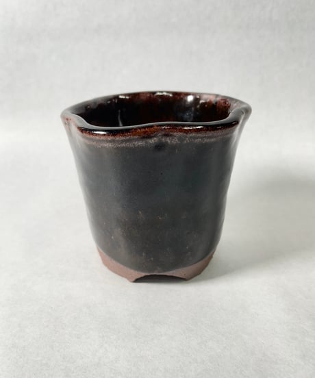 伝市窯・シャジン変形3.5号(丹波黒)