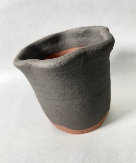 伝市窯・シャジン変形3.5号(黒化粧)