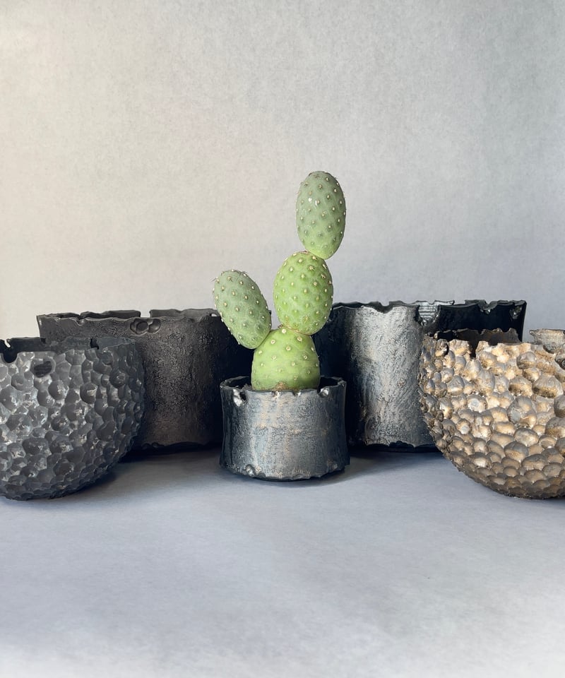 雷土・蜜鉢 黒結晶2番釉薬 M | t.roots