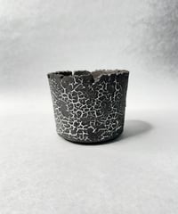 雷土・クラック釉薬ブラックカラーシリーズ鉢S 白 | t.roots