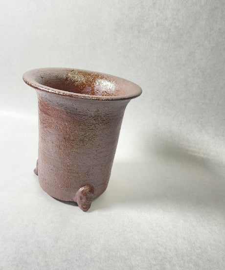 伝市窯・足付植木鉢5号(穴窯焼)