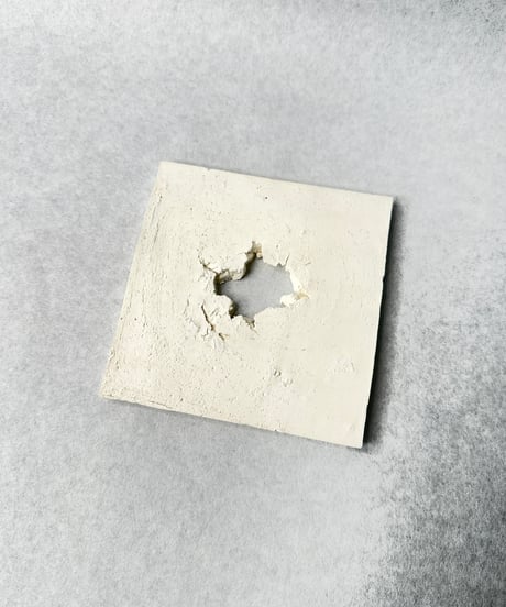 中里博恒・白磁焼締 正角皿