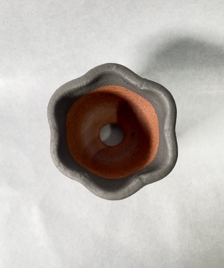 伝市窯・シャジン変形3.5号(黒化粧)