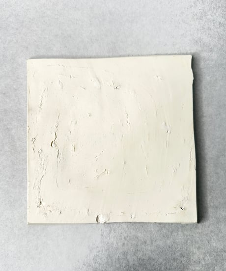 中里博恒・白磁焼締 正角皿