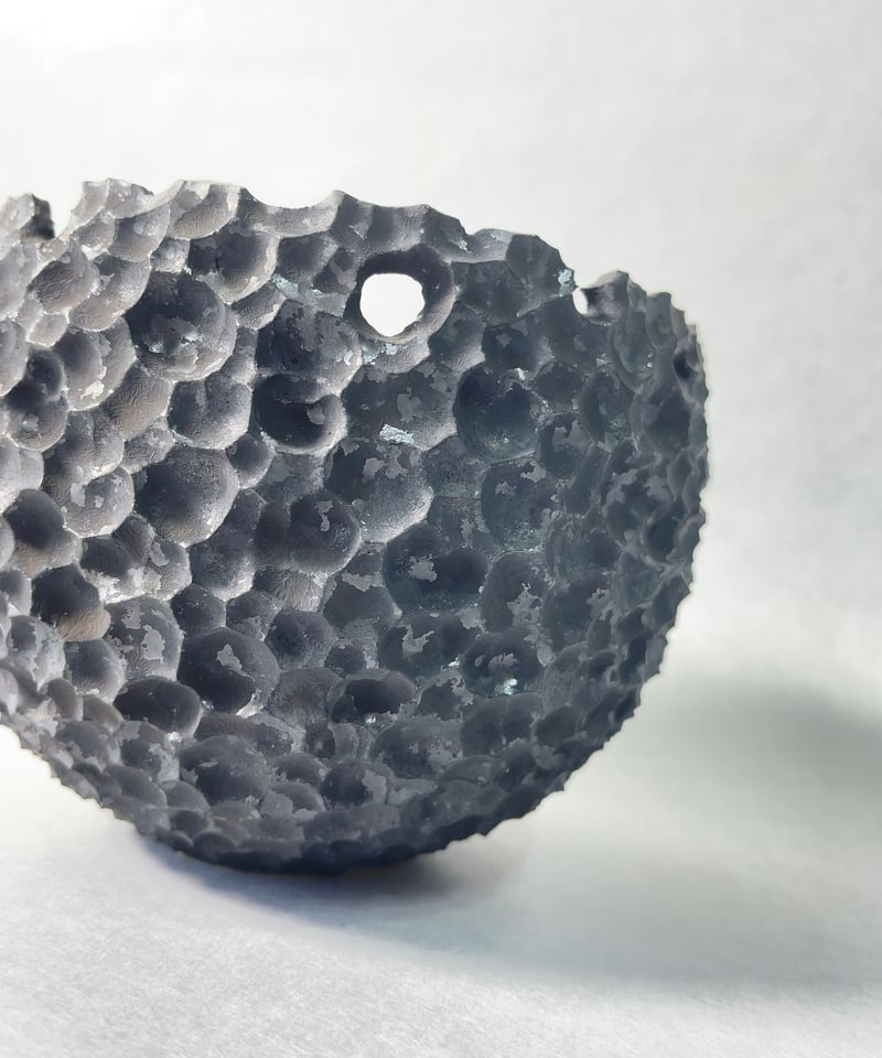 雷土・蜜鉢 黒結晶2番釉薬 M | t.roots