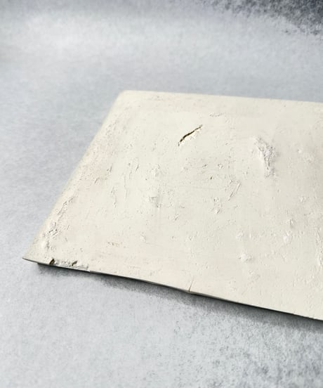 中里博恒・白磁焼締 正角皿