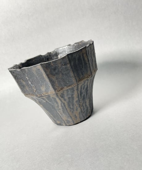 黒雷釉面取り鉢(別注Long)・Ｍ