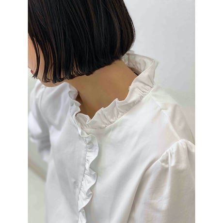 diploa | FRILL NECK BLOUSE | White