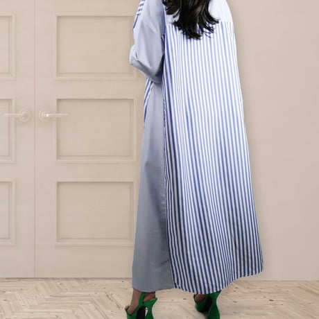 diploa | VERTICAL STRIPE BELTED DRESS