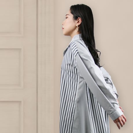 diploa | VERTICAL STRIPE BELTED DRESS
