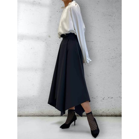 diploa | ASYMMETRY WRAP SKIRT | Black