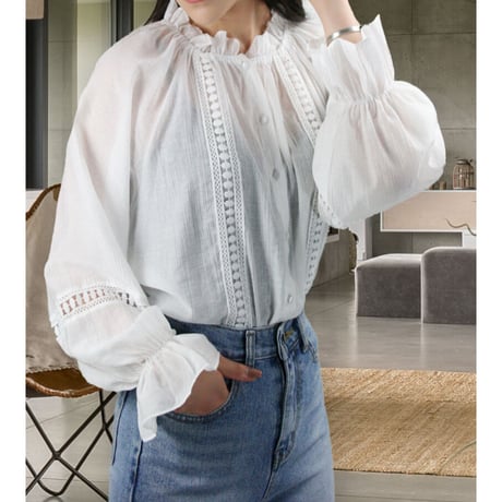 diploa | PUFF SLEEVE BLOUSE | White