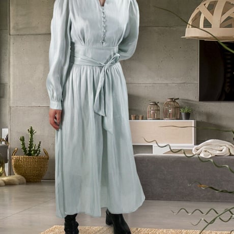 diploa | STAND-UP COLLAR LONG DRESS